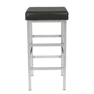 backless design that easily slides under the kitchen counter for a sleek and fresh look. Super thick vinyl seat cushions offer a comfortable place to sit and easy cleanup for those occasional spills. Create the kitchen of your dreams with the OSP Designs 30” backless chrome bar stool.