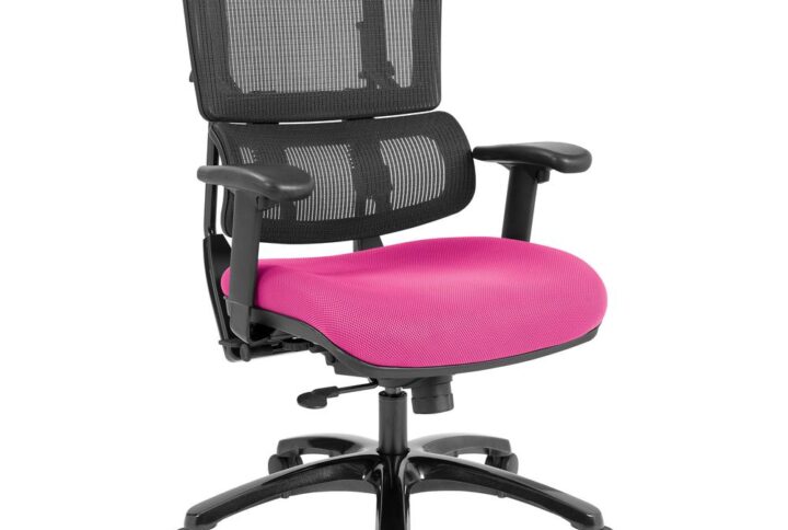 Enjoy your daily work routine with the Proline II Managers Chair. Offered in breathable vertical mesh on contoured back. Adjustable lumbar support and 2 to 1 synchro tilt provides ergonomic comfort. Provide a professional style with a polished aluminum base and heavy duty dual wheel carpet casters for smooth mobility. 7 adjustable features and affordable price make this an intuitive choice for any office.