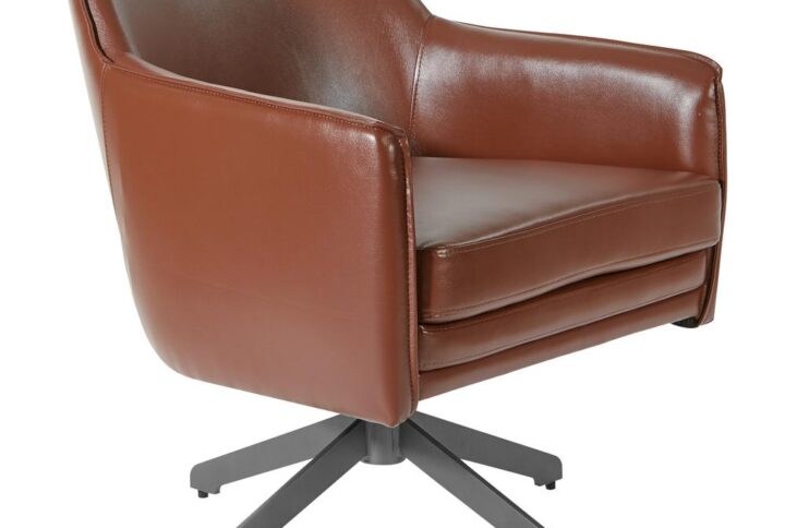 Add mid-century sophistication to both home and office with our handsome Faux Leather Guest Chair by Work Smart®. Classically designed with padded back and arms and added layers of seat cushioning provide long hours of comfort. Use this seat in a pair as accent furnishings in a modern home