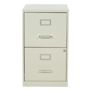 Keep files organized and your office working at peak performance with our locking metal file cabinet. Available in several colors to match any workspace. Deep full sided drawers glide smoothly keeping files at your fingertips and locking lower drawer offers storage for important documents or valuables. Ships fully assembled.
