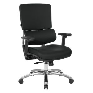 Dillon Black Seat and Back Manager's Chair with Polished Aluminum Base