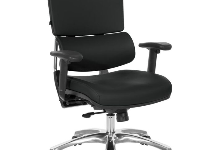 Dillon Black Seat and Back Manager's Chair with Polished Aluminum Base