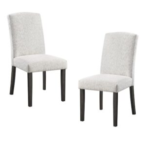 Everly Dining Chair 2-Pack in Oyster Grey Fabric with Grey Washed Legs