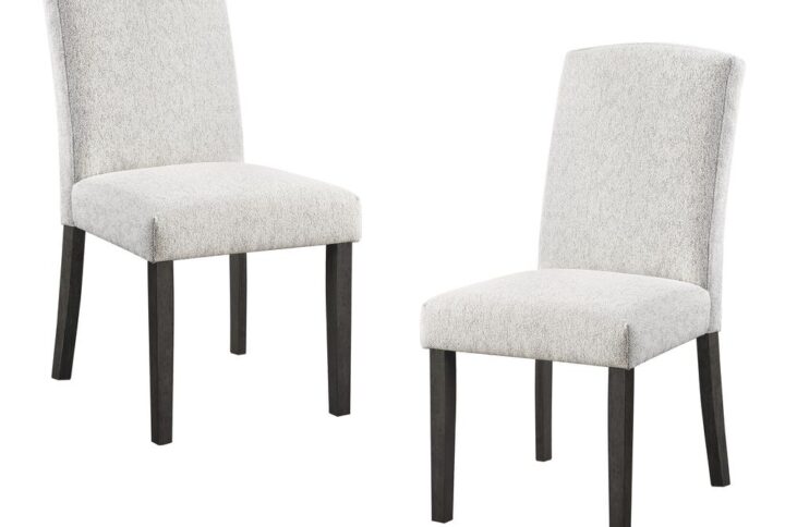 Everly Dining Chair 2-Pack in Oyster Grey Fabric with Grey Washed Legs