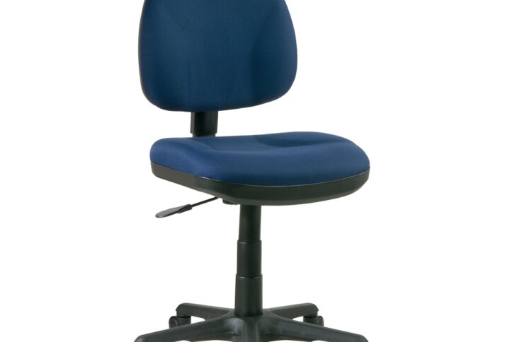 Sculptured Task Chair. Thick Padded Seat and Back with Lumbar Support. One Touch Pneumatic Seat Height Adjustment. Back Height Adjustment. Seat Depth Adjustment. Heavy Duty Nylon Base with Dual Wheel Carpet Casters.