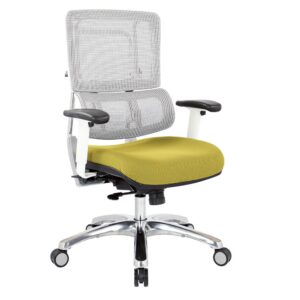 Enjoy your daily work routine with the Proline II Managers Chair. Keep cool and comfortable with breathable vertical mesh on contoured back. Adjustable lumbar support and 2 to 1 synchro tilt provides customized ergonomic comfort. Provide professional style with a polished aluminum base and heavy duty dual wheel carpet casters for smooth mobility. 7 adjustable features and affordable price make this an intuitive choice for any office.