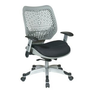 Unique Self Adjusting SpaceFlex® Fog Back Managers Chair. Self adjusting SpaceFlex® Backrest Support System with Breathable Raven Mesh Seat