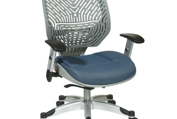 Unique Self Adjusting Fog SpaceFlex® Back Managers Chair. Self adjusting SpaceFlex® Backrest Support System with Breathable Blue Mist Mesh Seat