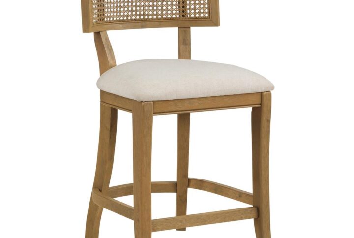 The timeless and serene look of the Alaina Cane Back Counter Stool’s Transitional style will enhance any décor. Rustic