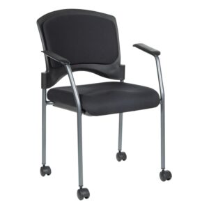 Our Pro-Line II™ deluxe stacking chairs are versatile for any classroom or office space. This modern visitors chair features a contour upholstered back in coal free flex® padded fabric. Dual wheel carpet casters help boost productivity and easily stack for storage. Our GREENGUARD indoor air quality certified chairs are backed by a limited lifetime warranty