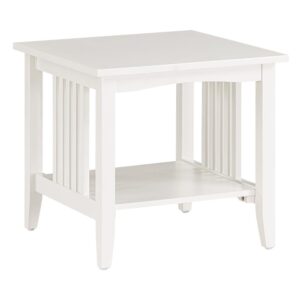 Sierra Mission End Table in White Finish