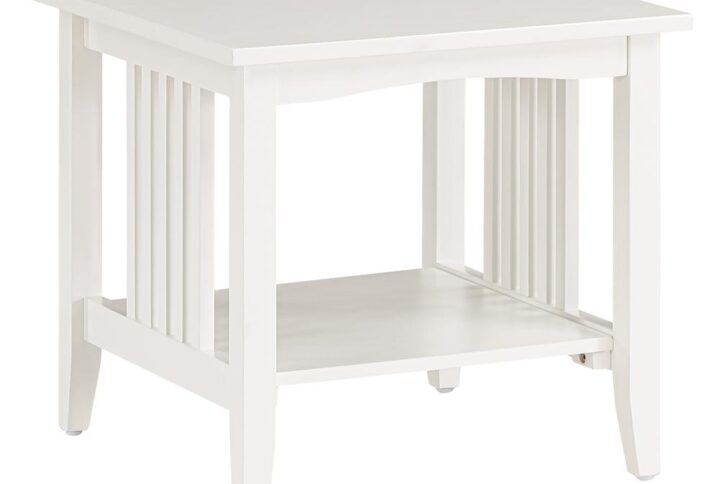 Sierra Mission End Table in White Finish