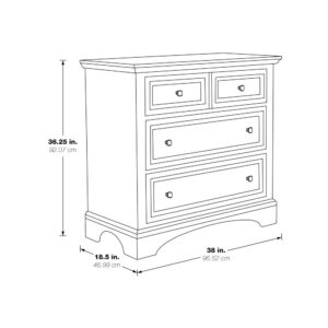 Farmhouse Basics 3 Drawer Chest in Rustic White