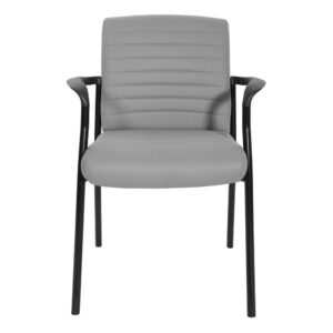 padded seat and back are designed with built-in lumbar support and upholstered in a crisp