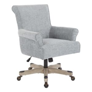Megan Office Chair in Mist Fabric with Grey Wash Wood