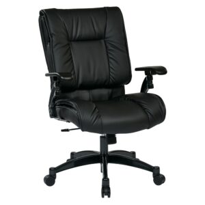SPACE Seating Black Bonded Leather Conference Chair with Cantilever Arms
