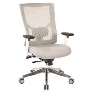 ProGrid® White Mesh High Back Chair with 2-Way Adjustable Arms