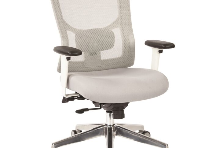 ProGrid® White Mesh High Back Chair with 2-Way Adjustable Arms