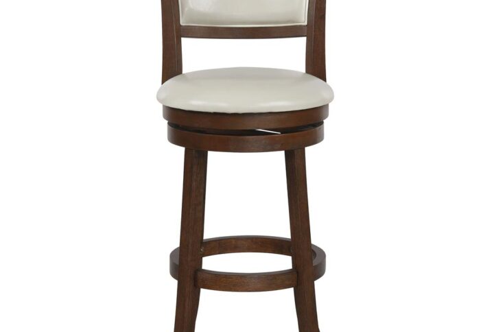 There's nothing more maneuvarable than a swivel stool for your home. Moving side to side with its swivel function brings more flexibility to the kitchen than ever before. Composed of solid wood with an attached foot rest for comfort. Whether at a breakfast bar or a nook in the kitchen