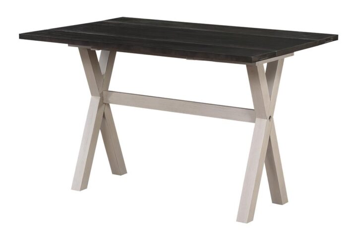 This cozy farmhouse style flip top table offers the flexibility of a casual dining table as well as a rustic table doubling as a work desk.  Ideal for small spaces