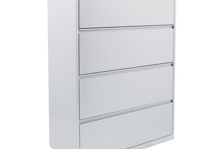 36" Wide 4 Drawer Lateral File With Core-Removeable Lock & Adjustable Glides(Silver)