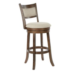 Swivel Stool 30" with Solid Back in Brushed Brown Finish