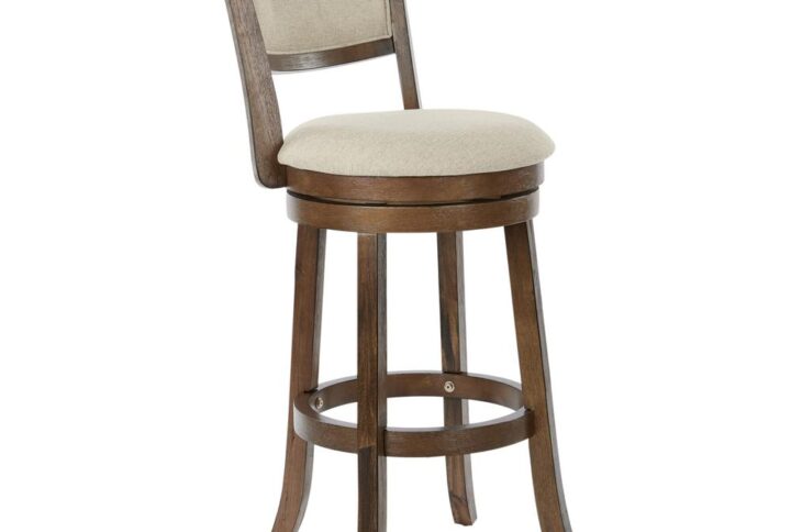 Swivel Stool 30" with Solid Back in Brushed Brown Finish