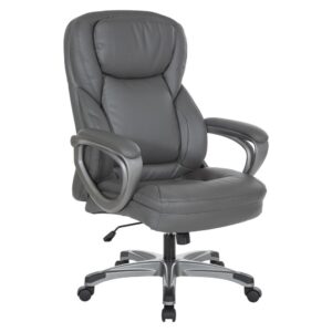 complemented with a thick padded contoured seat and back with built-in lumbar support