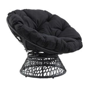 Papasan Chair with Black cushion and Black Frame