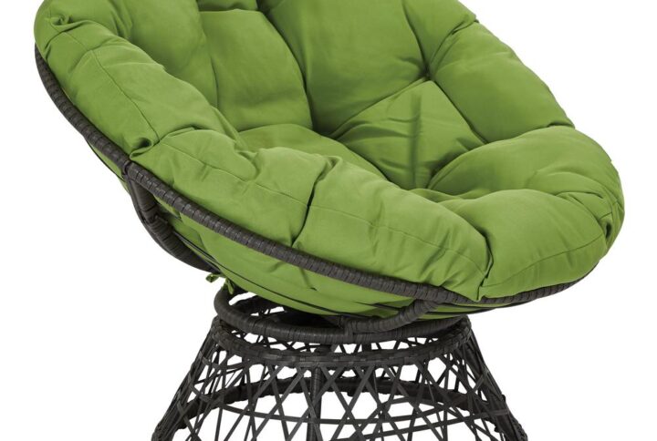 Create a laid back vibe in your home with our twist on the classic papasan chair design. Nest into the generously large Dacron-filled cushion. Enjoy the boho styling of our durable resin wicker wrapped over a metal frame. Complete with a 360° swivel to twist and turn to your heart’s content. Tune in to a time when listening to your favorite albums and sipping on a cool