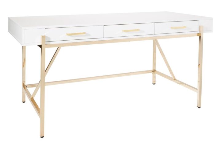 Create the chic workspace of your dreams with our beautiful Broadway desk by OSP Home Furnishings. This stunning high-gloss