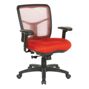 Enjoy comfort and enhanced productivity with the fresh style of the Mesh Back Chair with Fabric Seat from Pro-Line II® Its Breathable Air Mist mesh back provides continuous support throughout the workday while keeping you cool. A FreeFlex II® fabric seat delivers cushioned comfort as you organize your day. This smart chair can be adjusted to fit your unique needs with its one-touch pneumatic seat height adjustment