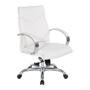 Bring a well designed professional appearance to any office with our Deluxe Executive Faux Leather Mid-Back Chair. This Pro-Line II™ chair feature contour seat and back with built-in lumbar Support