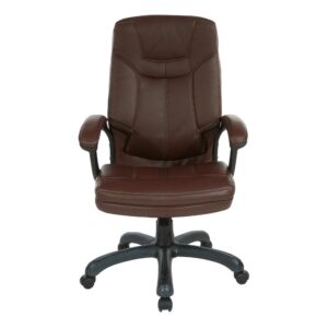 it’s hard to surpass the beauty and comfort of the Executive Faux Leather High Back Chair from Work Smart™ Handsome from every angle
