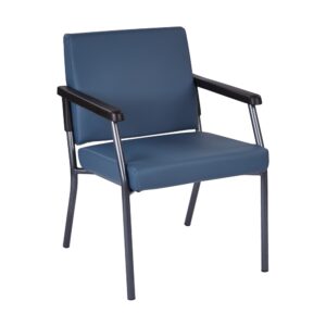 Bariatric Big & Tall Chair in Dillion Blue Fabric with Soft PU Arms