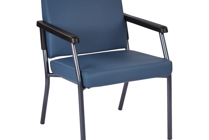 Bariatric Big & Tall Chair in Dillion Blue Fabric with Soft PU Arms