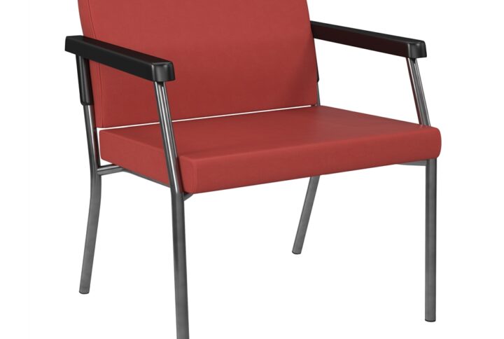 Bariatric Big & Tall Chair in Dillion Lipstick Fabric with Soft PU Arms