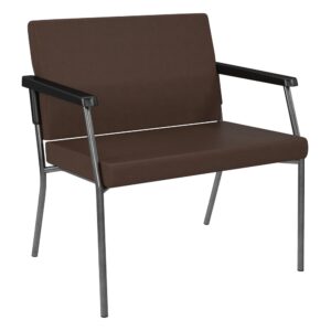 Bariatric Big & Tall Chair in Dillion Java Fabric with Soft PU Arms