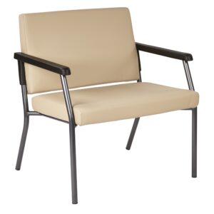 Bariatric Big & Tall Chair in Dillion Buff Fabric with Soft PU Arms