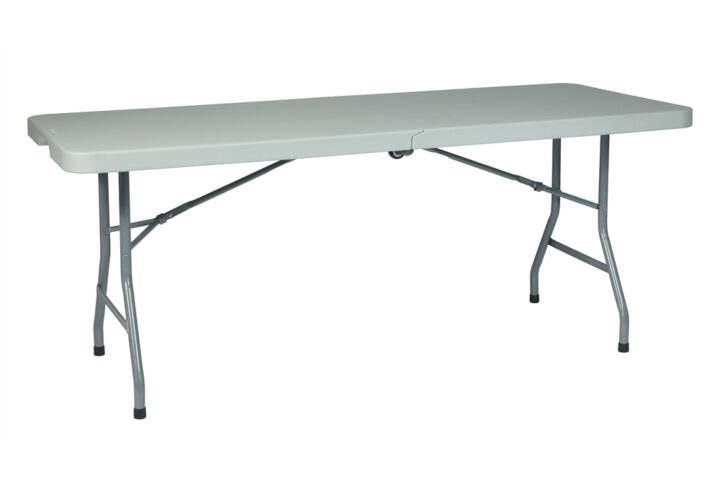 6' Resin Multi Purpose Center Fold Table with Wheels