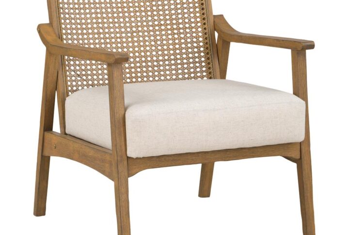 The timeless and serene look of the Alaina Armchair’s Transitional style will enhance any décor. Rustic