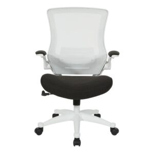 stylish chair to support them throughout the day and the Screen Back Manager's Chair by Work Smart® with faux leather seat and padded flip arms with silver accents is sure to please. This high-style look includes a supple