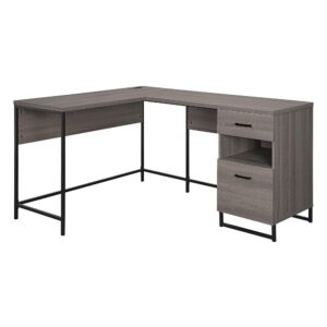 offers an expansive L-shaped worksurface and modern style making this an ideal upgrade for your home office. The well-situated power hub located center stage on the top of the desk