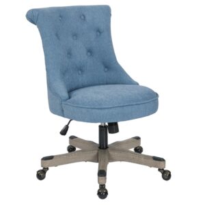 Hannah Tufted Office Chair in Sky Fabric with Grey wood Base