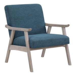 Weldon Armchair in Azure Fabric with Brushed Grey Finished Frame