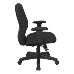 this chair is equipped with adjustable tilt tension and height. Flexible enough to make most anyone relaxed
