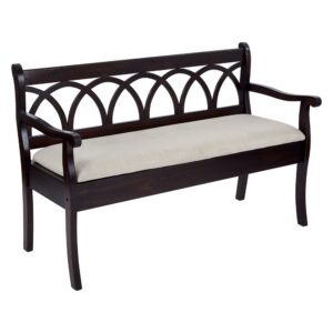 Coventry Storage Bench in Antique Black Frame and Beige Seat Cushion K/D