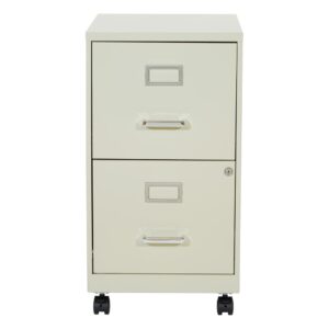 Keep files organized and your office working at peak performance with our locking metal file cabinet with mobile casters. Available in several colors to match any workspace. Deep full sided drawers glide smoothly keeping files at your fingertips and locking lower drawer offers storage for important documents or valuables. Ships fully assembled.