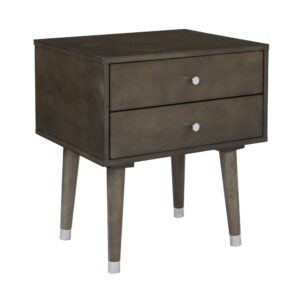 Modern retro touch. You don’t have to spend your time searching through thrift stores to find your dream accent table with this vintage inspired design. The double drawers offer plenty of storage space for phone chargers and personal items