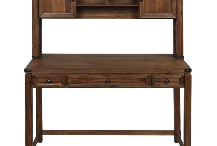 Complete a home office that is both smart and beautiful when adding this Baton Rouge hutch to our desk.  This tall hutch offers open shelf storage and the two framed doors reveal more separate storage.  Hand rubbed burnished hardware adds a rustic industrial charm allowing this hutch when combined with our desk to sit pretty in a home office or front and center in a living room or family room setting.  Add our Baton Rouge 2 Drawer File Cabinet to complete this home office suite and turn working from home into a true pleasure.